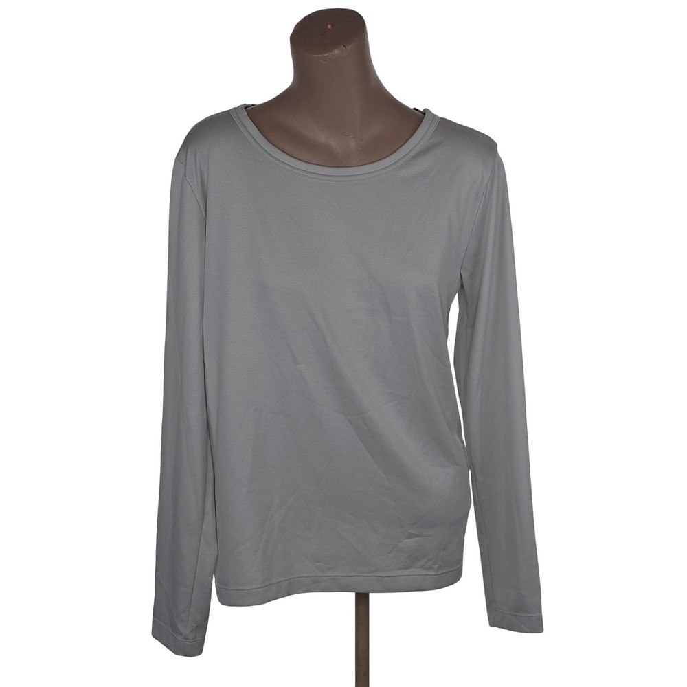 Nike Shirt Womens Medium‎ Gray Dri-FIT Open Back Long Sleeve Training Top Casual - Picture 2 of 9